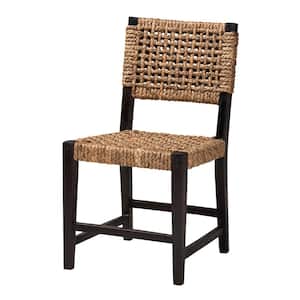 Alise Dark Brown and Natural Seagrass Dining Chair