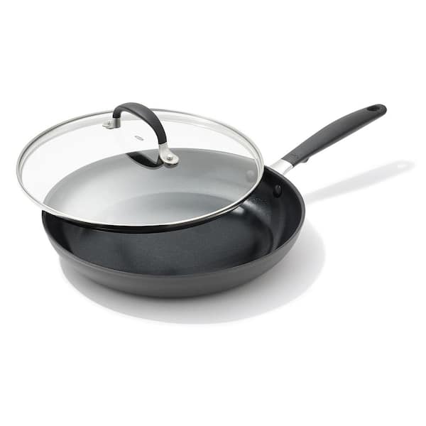  OXO Good Grips Pro 12 Frying Pan Skillet with Lid, 3-Layered  German Engineered Nonstick Coating, Stainless Steel Handle, Dishwasher  Safe, Oven Safe, Black: Home & Kitchen