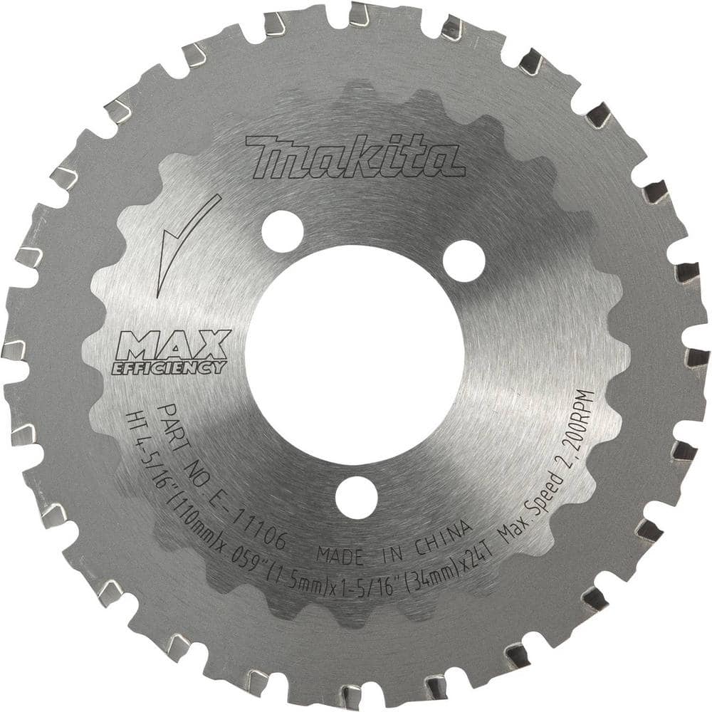 Makita 4-5/16 in. 24-Tooth Max Efficiency CERMET-Tipped Cutter Blade for  Rebar and Steel Rod Cutting E-11106 - The Home Depot