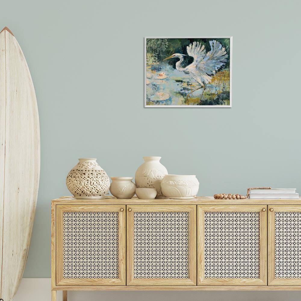 Heron with Spread Wings by Dusza White Framed Animal Giclee Art Print 16 in. x 20 in. price history on PriceWatchPro