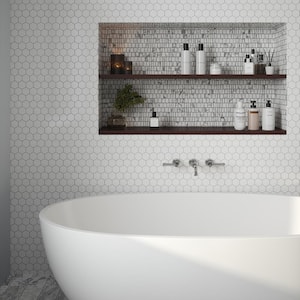 Mink Hexagon Thassos White 10 in. x 12 in. Hex Polished Marble Wall and Floor Mosaic Tile (8.36 sq. ft./Case)