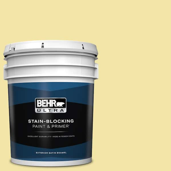 BEHR ULTRA 5 gal. #P320-3 Lily Bulb Satin Enamel Exterior Paint & Primer