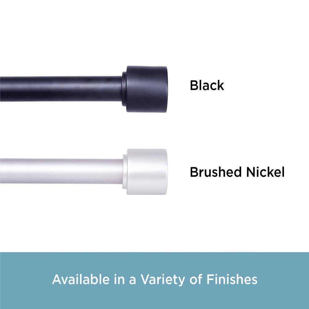 Astrid Brushed Nickel Adjustable Steel Curtain Rod 36-66"