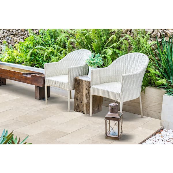 MJSI 24 in. x 16 in. x 0.75 in. Rectangle Antique Vanilla Porcelain Paver (12-Piece/ 32 sq. ft.)