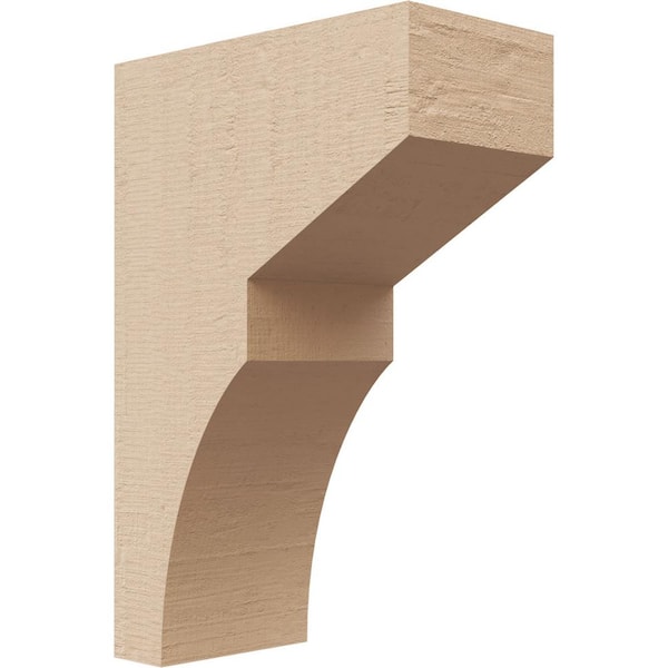 Ekena Millwork 2 in. x 6 in. x 4 in. Series 2 Classic Monterey Rough Cedar Woodgrain Timberthane Polyurethane Corbel, Primed Tan