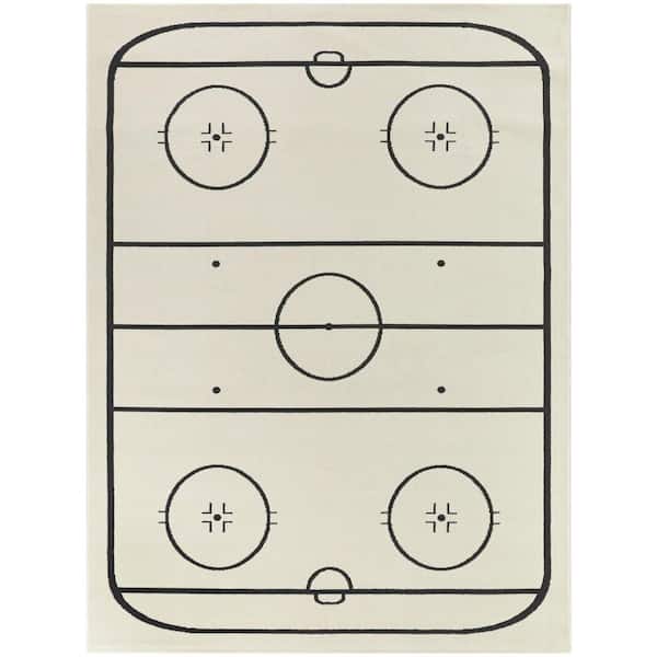 BALTA Hockey Time Cream 5' 3" x 7' Novelty Area Rug