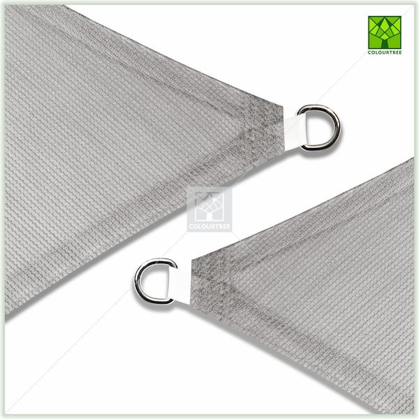 COLOURTREE 12 ft. x 8 ft. 190 GSM Grey Rectangle Sun Shade Sail 