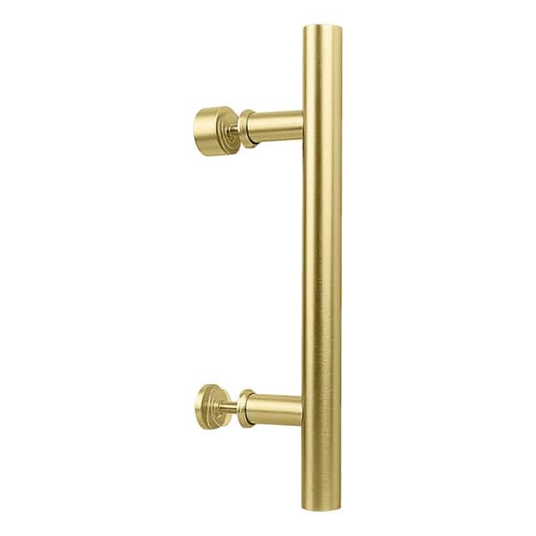 Photo 1 of 12 in. Madison Barn Door Pull in Brushed Gold