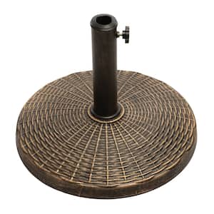 US Weight 22 lbs. Patio Umbrella Base Designed to be Used with a Patio Table (in Bronze)