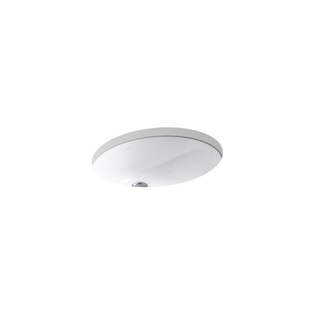 KOHLER Caxton 191/4 in. Oval Vitreous China Undermount Bathroom Sink