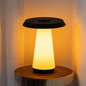Bruno 12.25 in. Mid-Century Minimalist Plant-Based PLA 3D Printed Dimmable LED Table Lamp, Yellow/Black