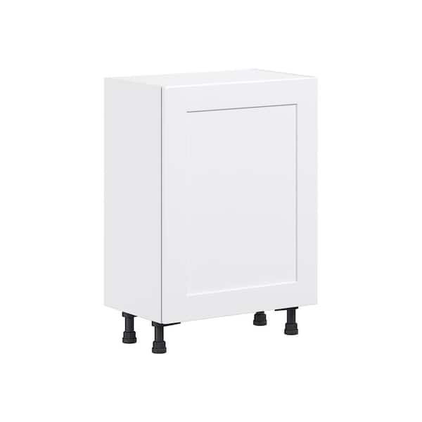 J COLLECTION Roseland 24 in. W x 14 in. D x 34.5 in. H Assembled Shaker Full Height Door Base Kitchen Cabinet in Warm White