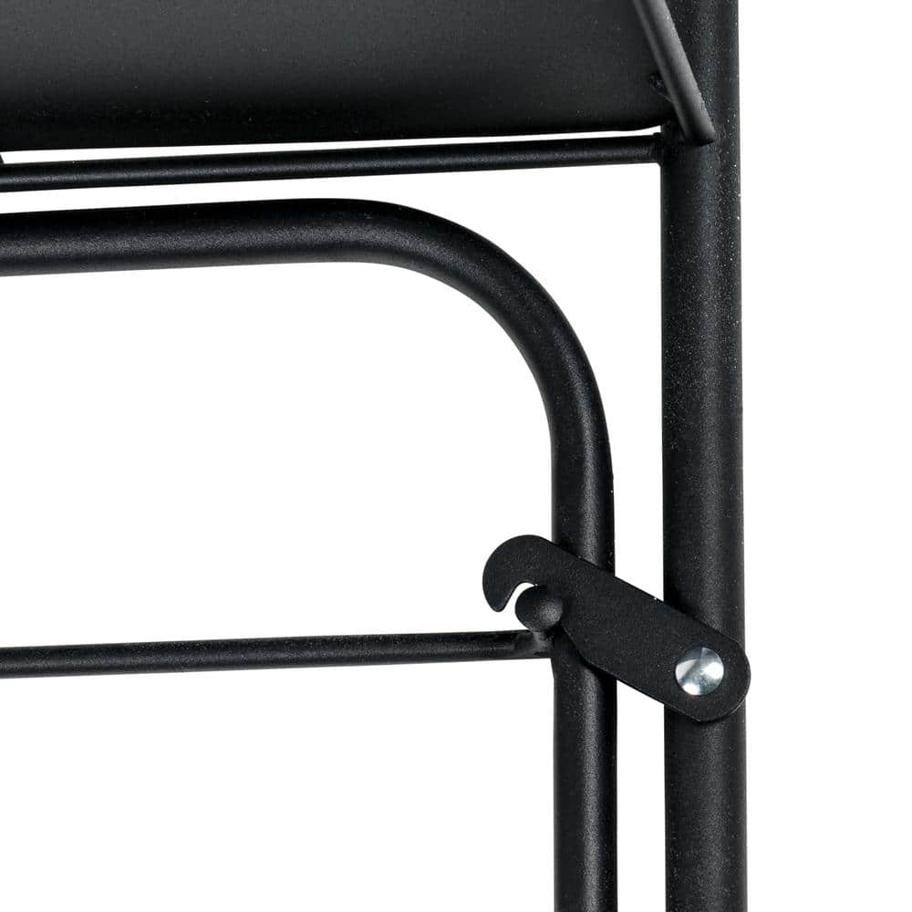 Black Steel Over-the-Door Folding Drying Rack with Shelf