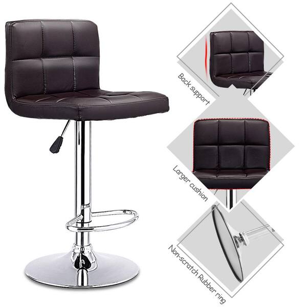 Modern square pu leather adjustable bar stools hot sale