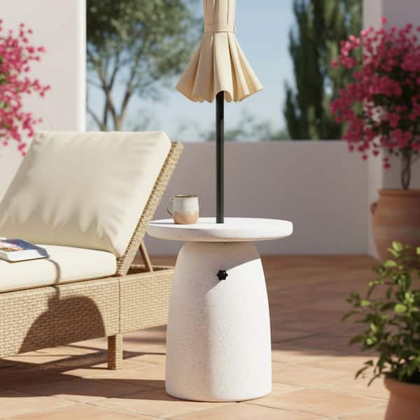 CHRISTOPHER KNIGHT HOME Qelvin White Marble Finish MGO Outdoor