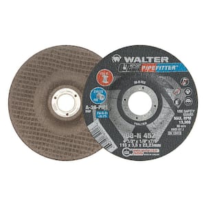 PIPEFITTER 4.5 in. x 7/8 in. Arbor x 1/8 in. T27 A-36-PIPE Pipeline Grinding Wheels (Pack of 25)