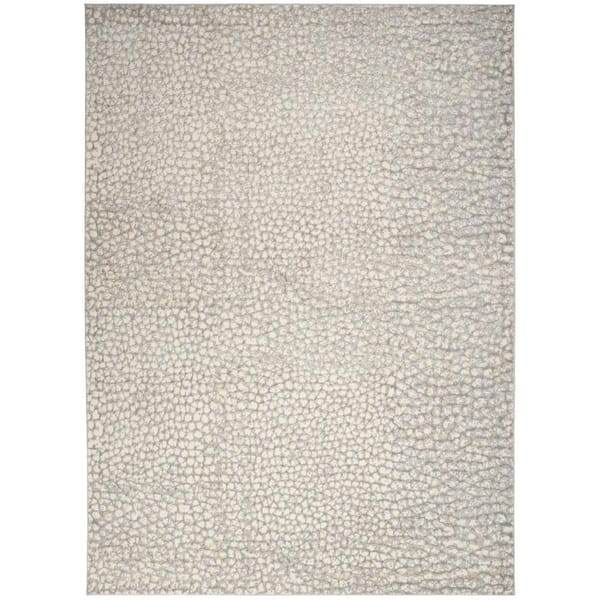 Inspire Me! Home Decor Joli Ivory/Beige/Grey 9 ft. x 12 ft.Abstract Modern Area Rug