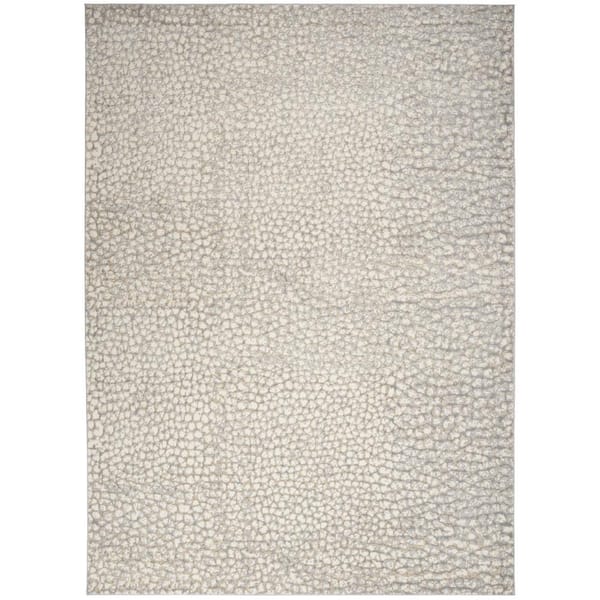 Nourison Joli Ivory/Beige/Grey 9 ft. x 12 ft.Abstract Modern Area Rug