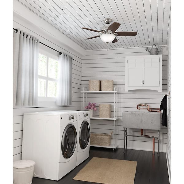 Builder Small Room 42 in. Indoor Brushed Nickel Bowl Ceiling Fan with Light Kit