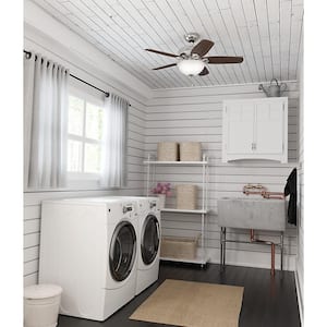 Builder Small Room 42 in. Indoor Brushed Nickel Bowl Ceiling Fan with Light Kit