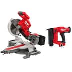M18 FUEL 18V Lithium-Ion Brushless 10 in. Cordless Dual Bevel Sliding Compound Miter Saw with 18-Gauge Brad Nailer