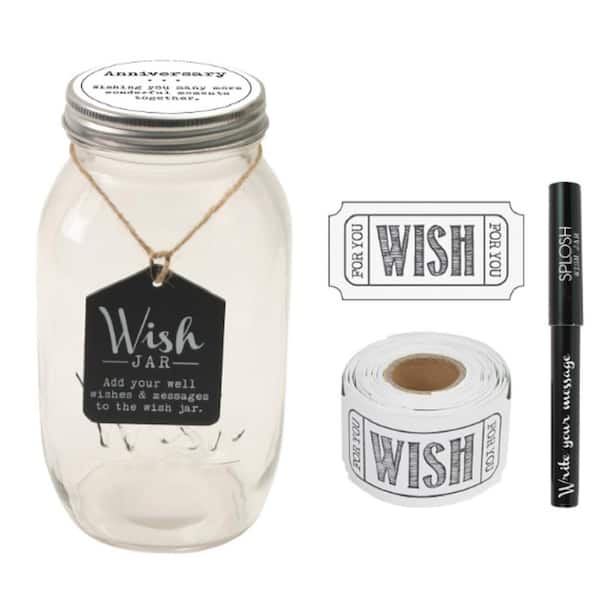 Stonebriar Collection 4.5 in. x 8 in. Anniversary Wish Jar