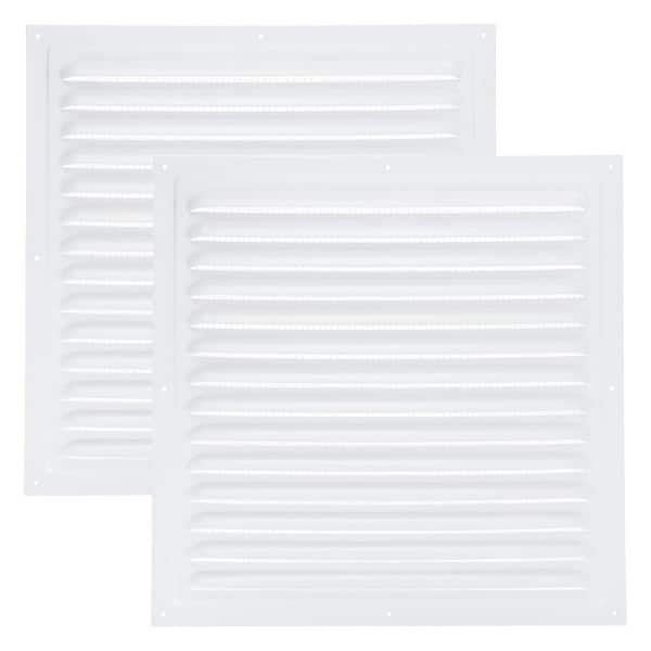 12 x 12 in. Aluminum Alloy Louvered Screen Mesh Vent Cover for Exterior Wall HVAC Kitchen Bathroom 2-Set