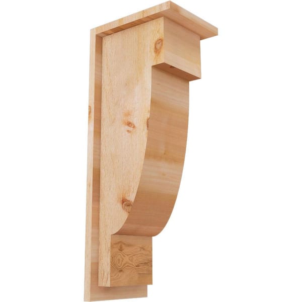 Ekena Millwork 8 in. x 10 in. x 26 in. Western Red Cedar Alpine Rough Sawn Corbel with Backplate