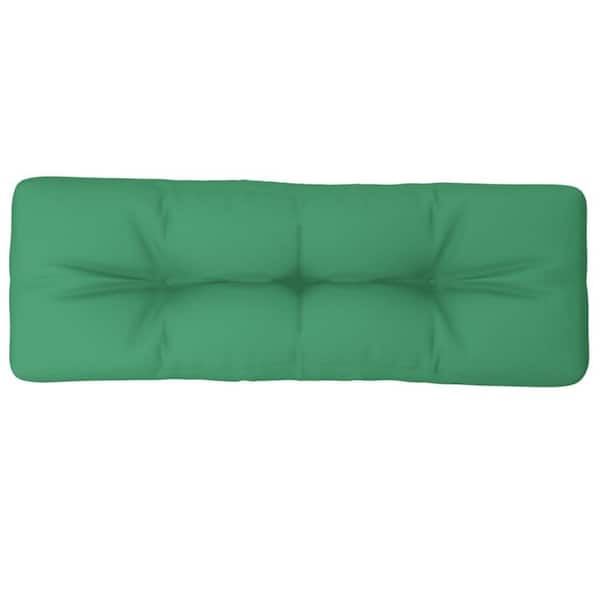 Benjara 47.2 in. x 15.7 in. Green Rectangular Outdoor Cushion for Bench with Tufted Design