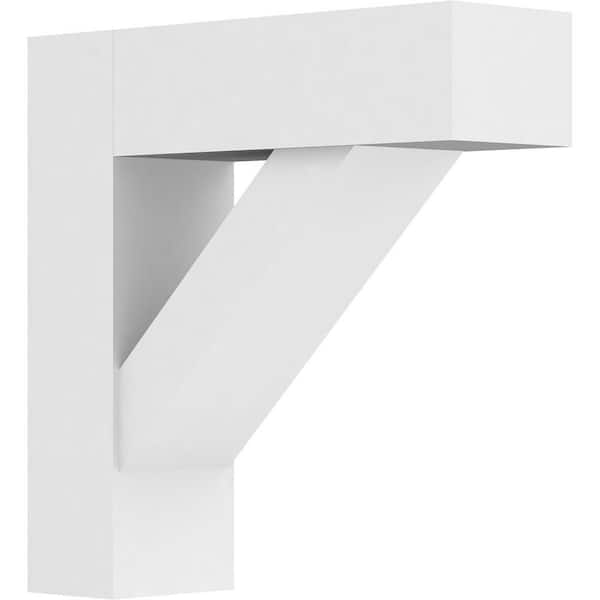 Ekena Millwork Standard Traditional 5 in. W x 18 in. H x 18 in. D Signature Urethane Polyurethane Bracket With Block Ends