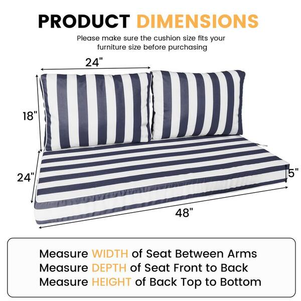 YLLN 24 x 18 in. Outdoor Loveseat Cushion Set-Waterproof, Fade