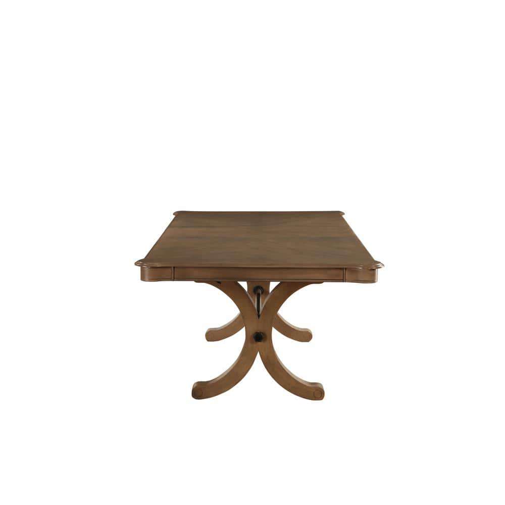 Gray Oak Extendable Rectangular Dining Table for Six
