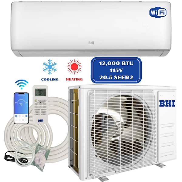 12,000 BTU 20.5 SEER2 Ductless Mini Split Air Conditioner with Heat Pump Wi-Fi 115-Volt