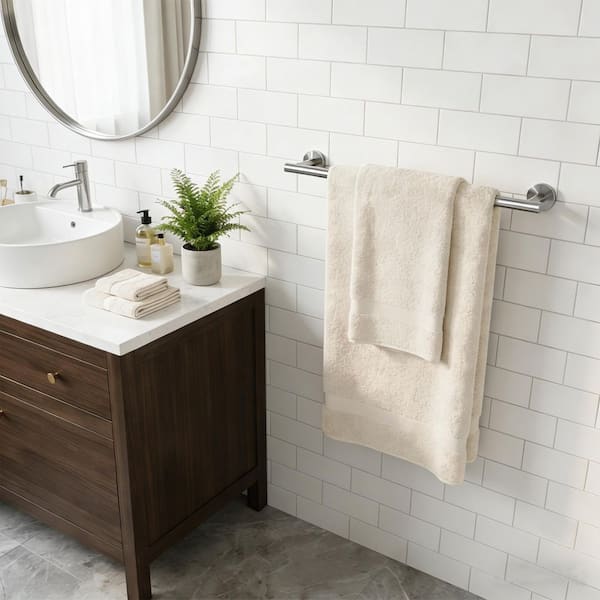 20 in. Stainless Steel Wall Mounted Single Towel Bar in Brushed Nickel