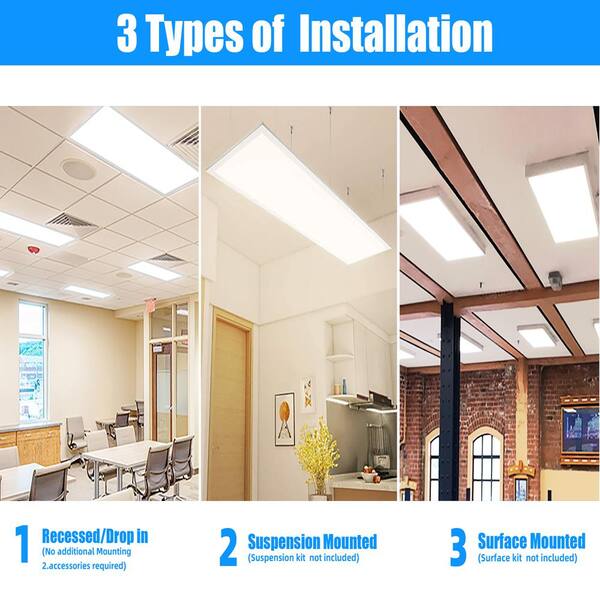 Honbei 12 Pack 2 ft. x 4 ft.7800 Lumens Integrated LED Panel Light, 5000K 2x4 LED Light Fixture 0/10-Volt Dimmable ETL Listed
