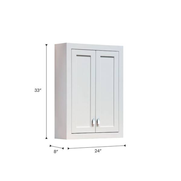 Water Creation Madison 24-in x 34-in x 8-in Grey Soft Close Bathroom Wall Cabinet