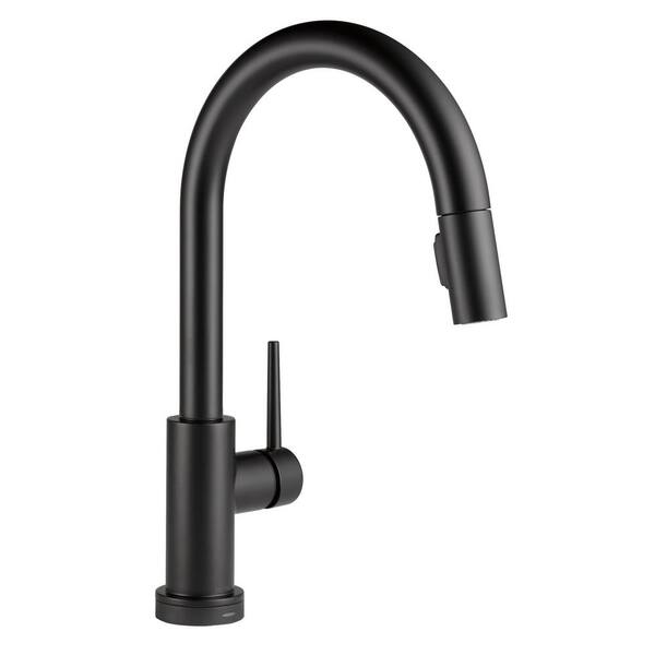 Delta Trinsic Touch2O Single-Handle Pull-Down Sprayer Kitchen Faucet (Google Assistant, Alexa Compatible) in Matte Black