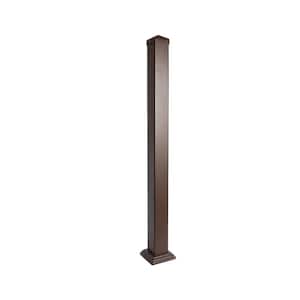 Contemporary 1-7/8 in. x1-7/8 in. x39 in. Powder Coated Aluminum Welded Post Kit - Brown Textured