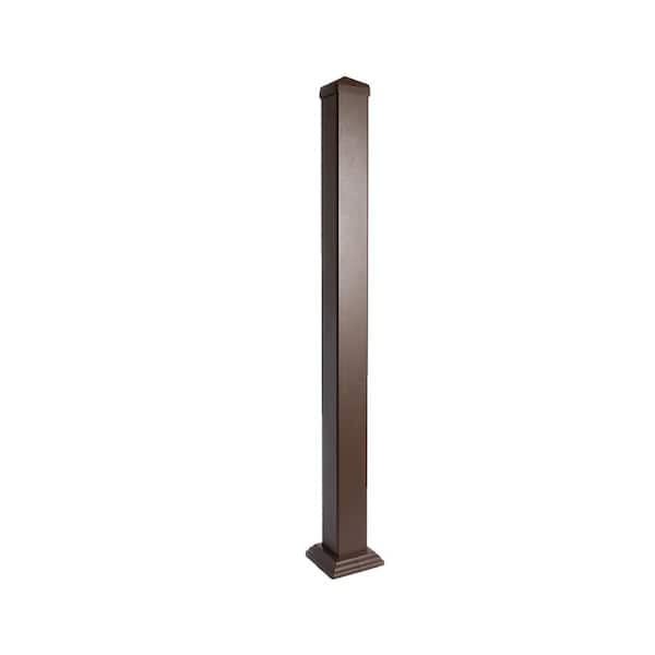 Pegatha Contemporary 1-7/8 in. x1-7/8 in. x39 in. Powder Coated Aluminum Welded Post Kit - Brown Textured