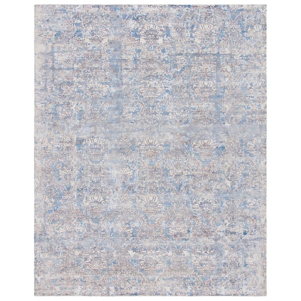 Mirage 9 ft. x 12 ft. Navy/Ivory Distressed Ornate Area Rug