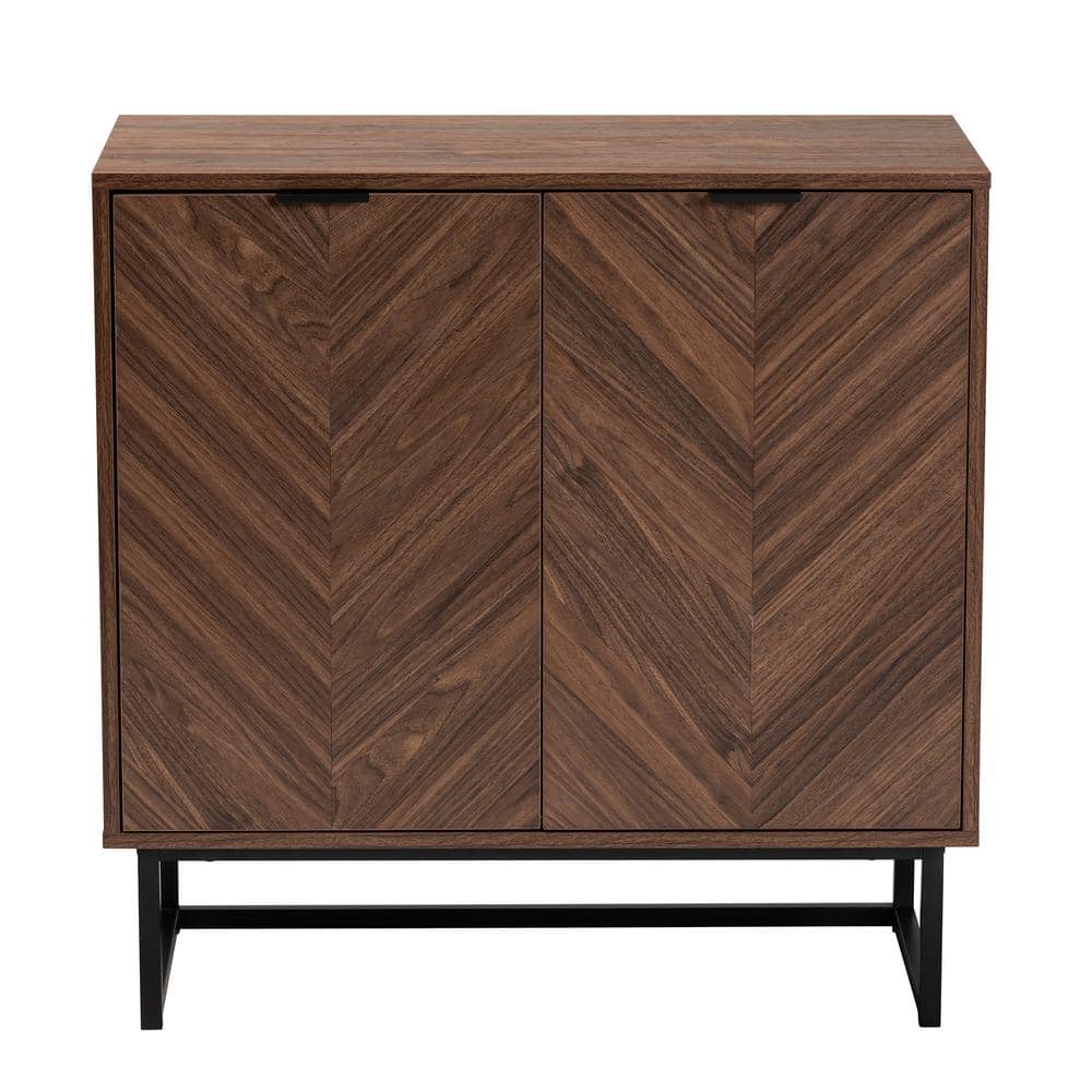 Sadia 31.5'' Walnut Brown Wood Storage Cabinet with Adjustable Shelving