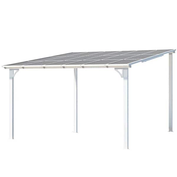 12 ft. x 12 ft. White Square Gazebo with Hardtop Aluminum Roof