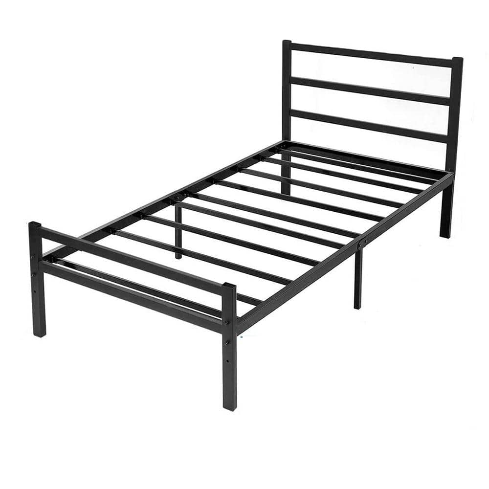 Lusimo Black Twin Platform Bed Frame with Headboard SKUH61988 - The ...