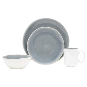 16-Piece Kalm Grey Ceramic Dinnerware Set (Service for 4 people)
