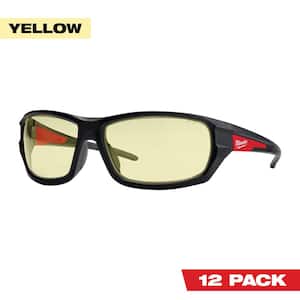 Performance Safety Glasses with Yellow Fog-Free Lenses (12-Pack)