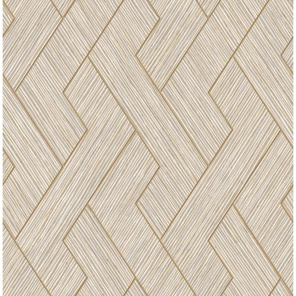 Advantage Ember Taupe Geometric Basketweave Paper Non-Pasted Textured Wallpaper