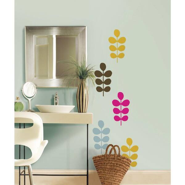 Snap 39.75 in. x 17.125 in. Multi-Colored Lollipop Tree Wall Decal