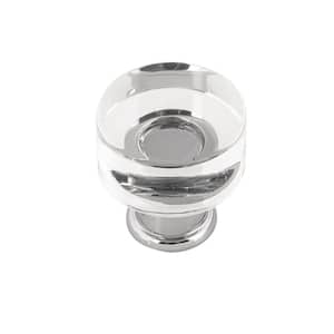 Series Midway Collection Knob 1 in. Dia Crysacrylic with Chrome Finish Modern Zinc Cabinet Knob (10 Pack)