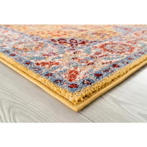 Scentasia Yellow 5 ft. 1 in. x 7 ft. 6 in. Transitional Bordered Area Rug