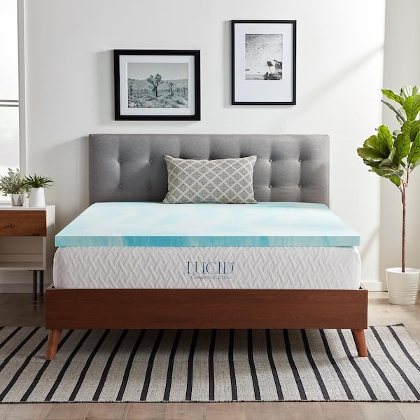 Lucid Comfort Collection 2 in. Gel Swirl Queen Memory Foam Topper